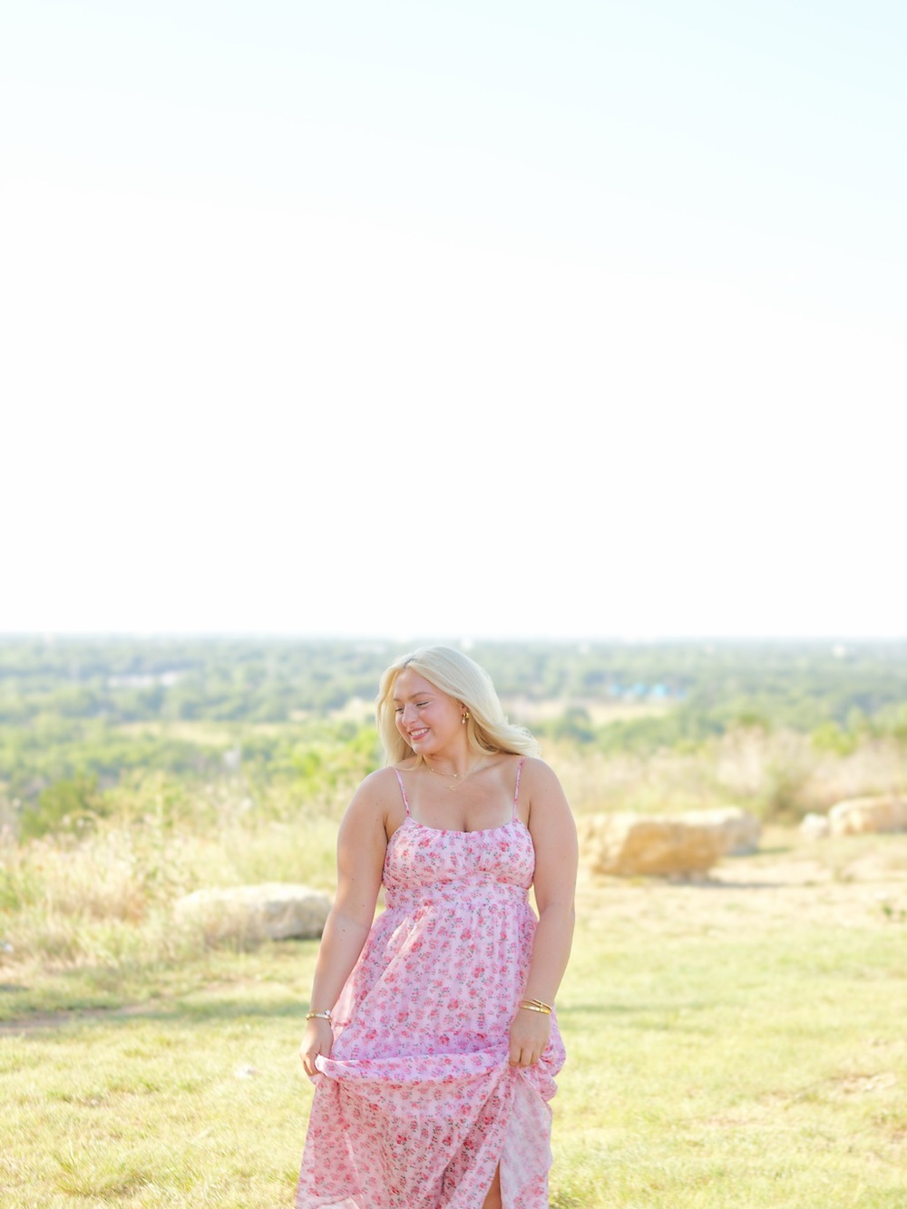 Altar'd State Pink Floral Maxi Skirt